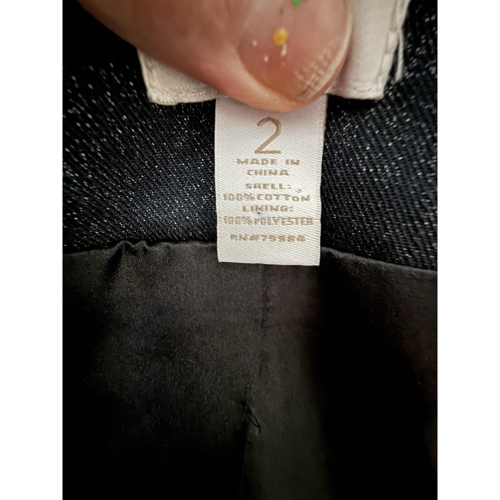 Chico's Jacket Womens 2 Black Beaded Sequin‎ Military Open Front Lined Party - Picture 12 of 15